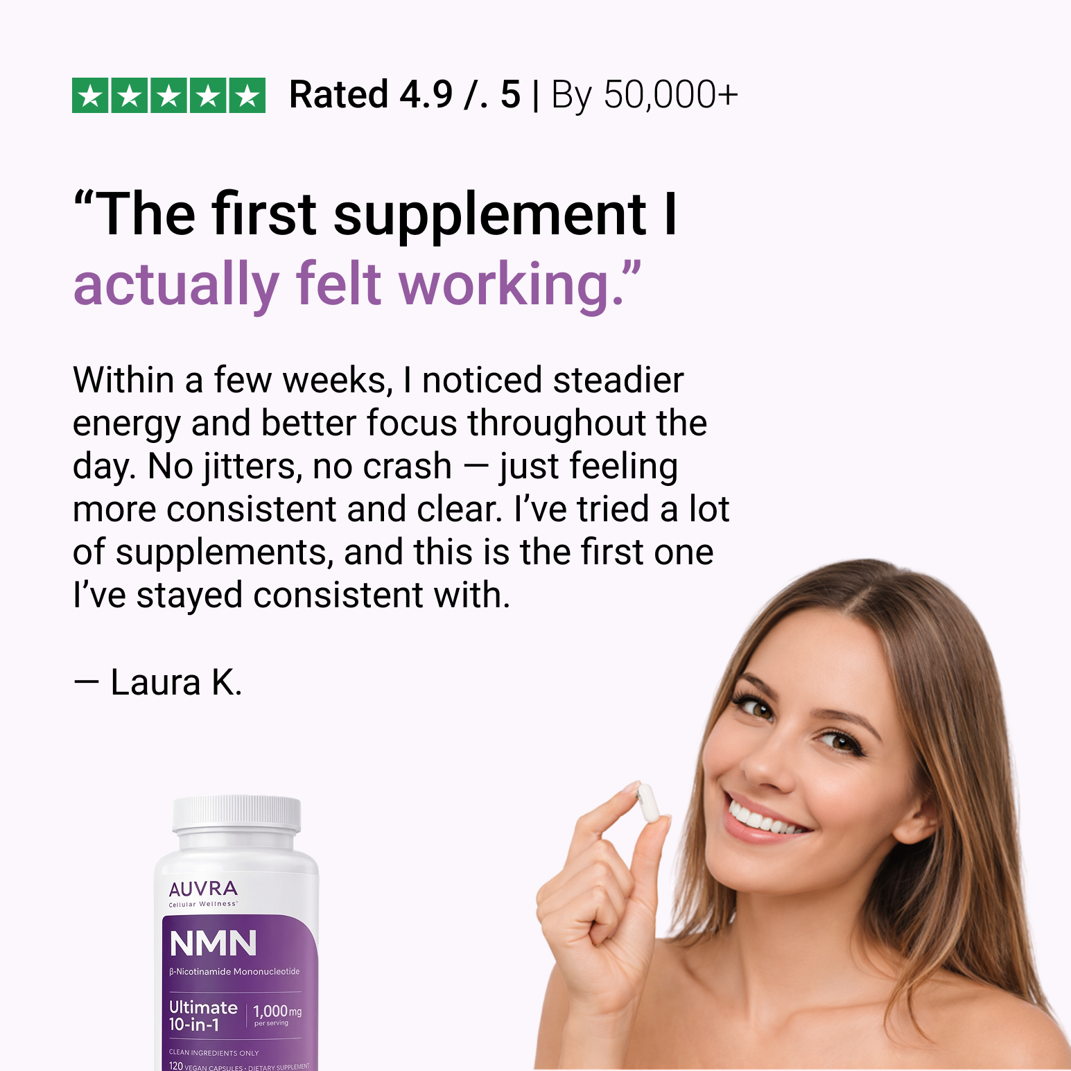 Auvra NMN I Supports NAD+ levels & cellular energy