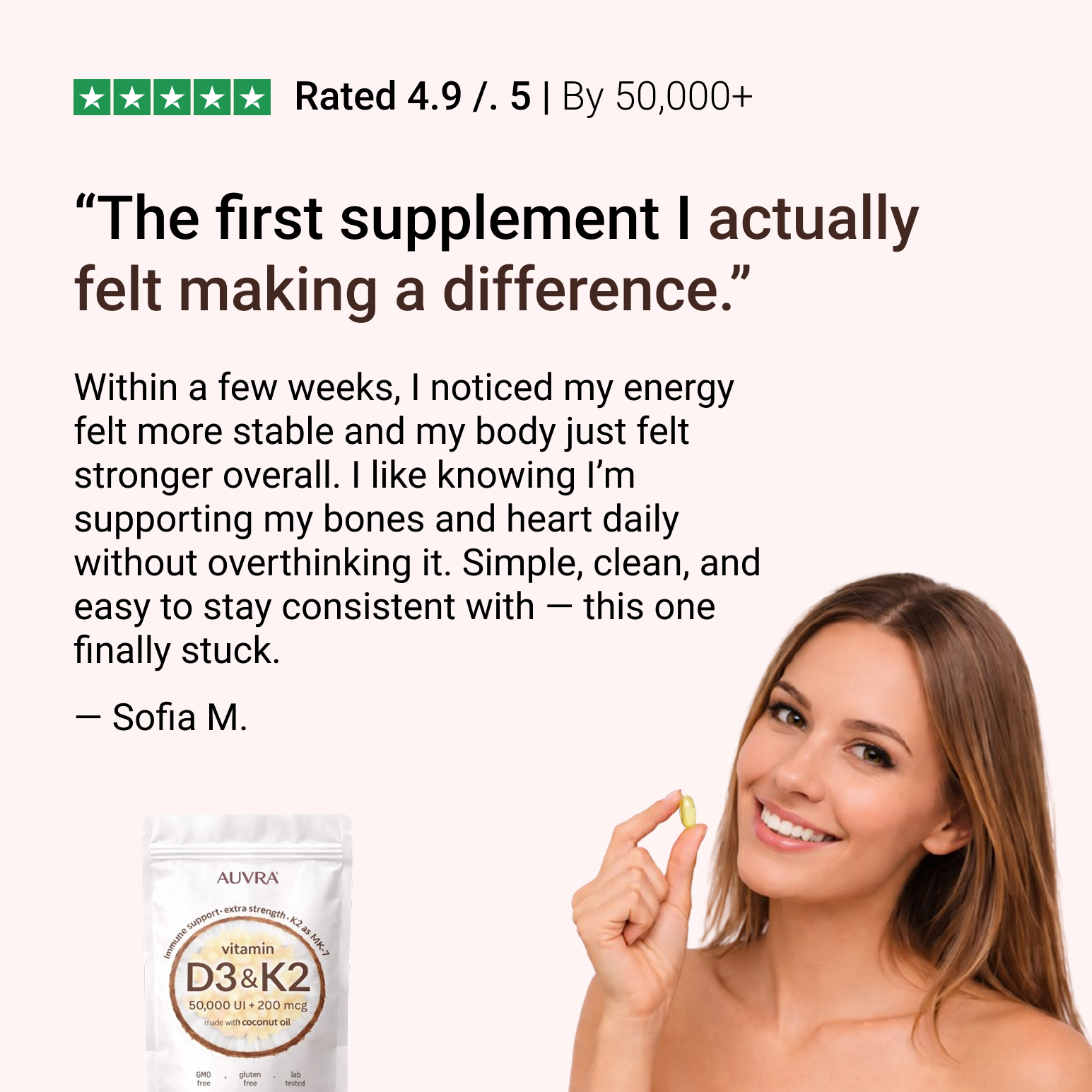 Vitamin D3 K2 Supplement Softgels