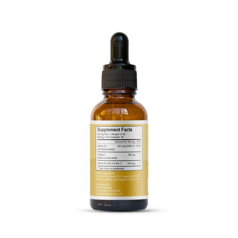 All Natural D3 K2 Drops Organic Omega 3 MCT Oil